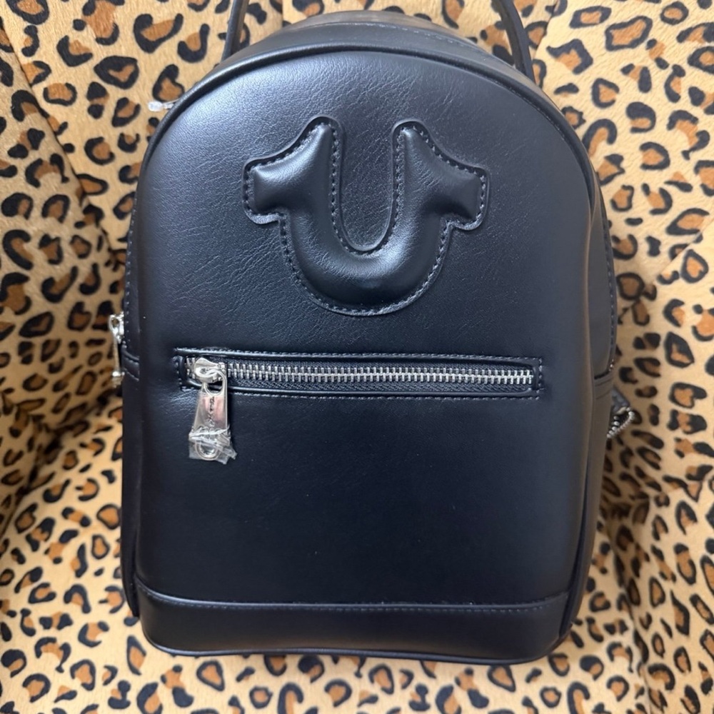 True Religion Black Leather Coin Pouch